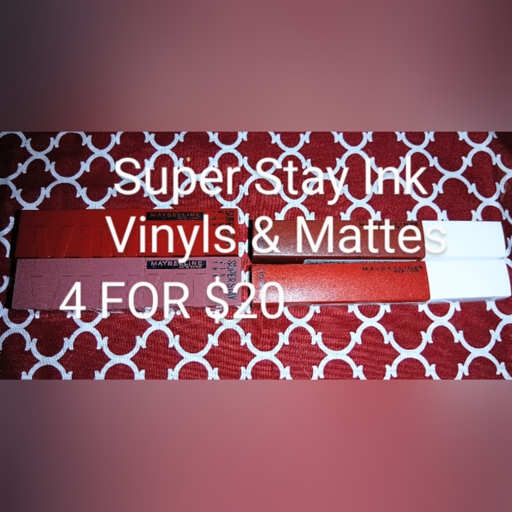 4 Pack Maybelline Super Stay Vinyl Ink And Mattes Lipstick
